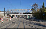 VDE 8 Komplexmaßnahme Halle Rosengarten–Angersdorf  ▶ Standort: Halle Rosengarten    Blick auf die neue Argentinierbrücke.