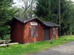 Ehemaliger Haltepunkt Polenz bei km 10,97 der ehemaligen Strecke Wilsdruff - Meißen-Triebischtal. Hier fuhr der letzte Zug 1969; Foto vom 01.10.2014
