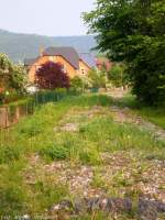 Entlang der ehemaligen KBS 188d blicken wir in Richtung Rudolstadt-Schwarza.