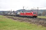 Am 03.01.20 zogen 187 154 und 187 122 ihren Güterzug in Richtung Kassel