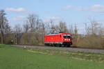 DB 187 192 als Tfzf Richtung Fulda, am 05.04.2023 in Hauneck.