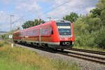 DB 612 123 als Überführungsfahrt Richtung Fulda, am 04.08.2025 bei Bad Hersfeld.