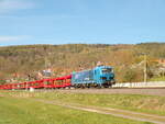 Siemens Vectron Br192 999 (der LTE) mit einem leeren Auto G�terzug am 11.4.2026 in Melsungen Schwarzenberg