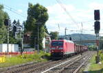 DB 185 057-7 mit einem Mischer Richtung Frankfurt, am 25.08.2021 in Wirtheim.