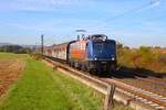 Bayernbahn 139 287-7 mit dem Henkelzug in Nieder-M�rlen an der Main Weser Bahn am 16.10.26