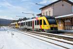 Lahntalbahn Winterimpressionen - 13.03.2013  --  HLB VT 281 und VT 270 Regionalbahn in Stockhausen  --  Weitere Fotos siehe auch auf http://www.schmalspuralbum.de/ und http://www.FGF-Fotoalbum.de/