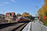 Lahntalbahn Herbst am 05.11.2015, hier der RE 648 202 in Leun Lahnbahnhof
