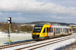 648 529 der Hessischen Landesbahn HLB am 2.1.26 bei Solms als RB 45 nach Limburg