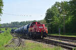 261 054-1 rangiert nun die Kalkwagen in eines der leeren Nebengleise.

Kerkerbach 01.05.2024