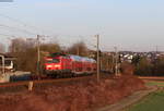 114 018 mit dem RE 15217 (Limburg(Lahn)-Frankfurt(Main)Hbf) bei Ennerich 29.3.21