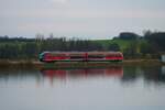 DB Regio 642 xxx am 17.01.23 bei Nidderau Eichen als RB34 wo zur Zeit das Wasser der Nidder die Wiesen an der Bahnstrecke flutet 