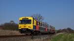 Ein VT2E auf der Fahrt als RB15 nach Bad Homburg kurz vor Hausen (Taunus).