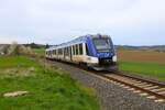 Regionalverkehr Start Alstom Coradia iLint Wasserstofftriebzug 554 113 am 05.04.24 auf der Taunusbahn