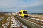 HLB Taunusbahn Alstom Lint41 Doppeltraktion am 12.01.22 bei Neu Ansbach (Taunus)