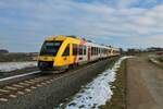 HLB Taunusbahn Alstom Lint41 Doppeltraktion am 12.01.22 bei Neu Ansbach (Taunus)