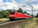 DB Regio Franken 146 241-5 mit Doppelstockwagen am 28.06.17 in Hanau West