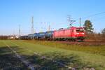 DB Cargo Bombardier Traxx 185 011-4 mit Mischer am 11.01.26 in Dettingen am Main