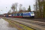 BEACON Bombardier Traxx 185 600-4 mit KLV Zug in Kahl am Main am 12.02.26