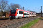 VIAS/Odenwaldbahn Bombardier Itino VT101+VT1xx (615 601-1+615 xxx-x) am 02.03.26 in Maintal Ost