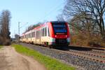 VIAS/Odenwaldbahn Alstom Lint54 VT201+2xx (622 773-9 + 622 xxx-x ) am 02.03.26 in Maintal Ost