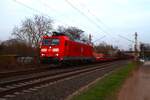 DB Cargo Bombardier Traxx 185 145-0 mit Mischer in Maintal Ost am 07.03.26