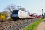Railpool Bombardier Traxx 185 680-6 mit Autotransportzug in Maintal Ost am 19.03.26