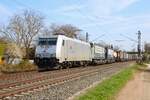 SRI Rail Invest Bombardier Traxx 185 417-5 mit KLV Zug in Maintal Ost am 19.03.26