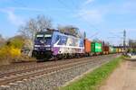 RTB Cargo Bombardier Traxx 186 423-0 mit Containerzug in Maintal Ost am 19.03.26