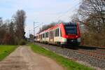 VIAS/Odenwaldbahn Alstom Lint54 VT222 (622 222-0) am 02.03.26 in Maintal Ost