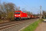 DB Cargo Bombardier Traxx 185 282-1 mit Mischer am 19.03.26 in Maintal Ost