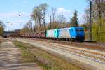 Lokomotion Bombadier Traxx 185 506-7 und 185 617-8 mit Tonerdezug in Kahl am Main am 02.04.26