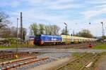 Raildox Stadler Eurodual 159 555-2 mit Schwaiger Holzzug in Kahl am Main am 09.04.26 