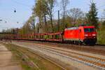 DB Cargo Bombardier Traxx 185 294-6 mit leeren Autotransportzug in Kahl am Main am 09.04.26 