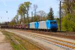 Lokomotion Bombardier Traxx 185 519-6 und 185 525-3 mit Tonerdezug in Kahl am Main am 09.04.26
