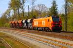 BBL Logistik Stadler Eurodual 159 252-6 mit ein paar Schotterwagen in Kahl am Main am 09.04.26