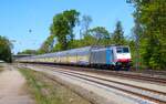 Railpool Bombardier Traxx 186 259-8 mit ARS Altmann Autozug in Kahl am Main am 24.04.26