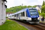 Regionalverkehr Start Alstom Coradia iLint Wasserstofftriebzug 554 126 am 20.05.24 in Königstein 