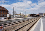 Blick auf den Bahnhof Weinheim (Bergstraße), am 26.3.2016.
