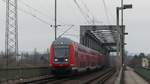 Eine RB75 nach Aschaffenburg überquert die Mainzer Nordbrücke. Aufgenommen am 8.1.2018 11:44