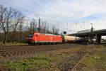 DB Cargo Bombardier Traxx 185 078-3 mit gemischten Güterzug in Mainz Bischofsheim am 15.02.20