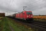 DB Cargo Bombardier Traxx 185 256-5 in Klein Gerau mit Kesselwagen am 29.10.20