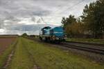 Spitzke Vossloh DE18 4180 002-2 Solo unterwegs in Altheim bei Dieburg am 23.10.21