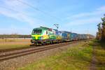 Gysev Cargo Siemens Vectron 193 837-2 mit LKW Walter bei Babenhausen am 03.03.24