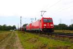 DB Cargo Bombardier Traxx 185 207-8 und 185 xxx-x mit Mischer in Mainz Bischofsheim am 24.07.25