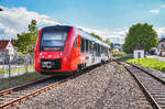 623 512-0 fährt als RB 13342, auf der Fahrt von Fürth (Odenw) nach Weinheim (Bergstraße), in den Bahnhof Rimbach ein.
Aufgenommen am 17.4.2017.