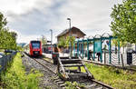 622 024 wartet im Bahnhof Fürth (Odenw), auf die Abfahrt als RB 13342 (Weinheim (Bergstr) Hbf - Fürth (Odenw)).