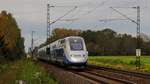 Am 13. Oktober 2017 fuhr dieser TGV Duplex auf der Riedbahn bei Lampertheim in Richtung Mannheim.