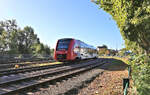 VT 622543 verl��t hier am 23.9.2026 um 09.49 Uhr den Bahnhof Gr�nstadt in Richtung Mertesheim.
