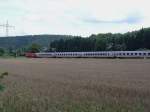 Taurus BB 1116 119-7 zieht den IC 2055 Saarbrcken - Heidelberg am 05.08.2011 bei Landstuhl in richtung Kaiserslautern