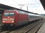 101 089-1 steht als IC 2052 Stuttgart - Saarbrcken am 07.08.2011 in Kaiserslautern Hbf